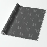 Modern Deep Forest Green Minimalist Monogram Wrapping Paper