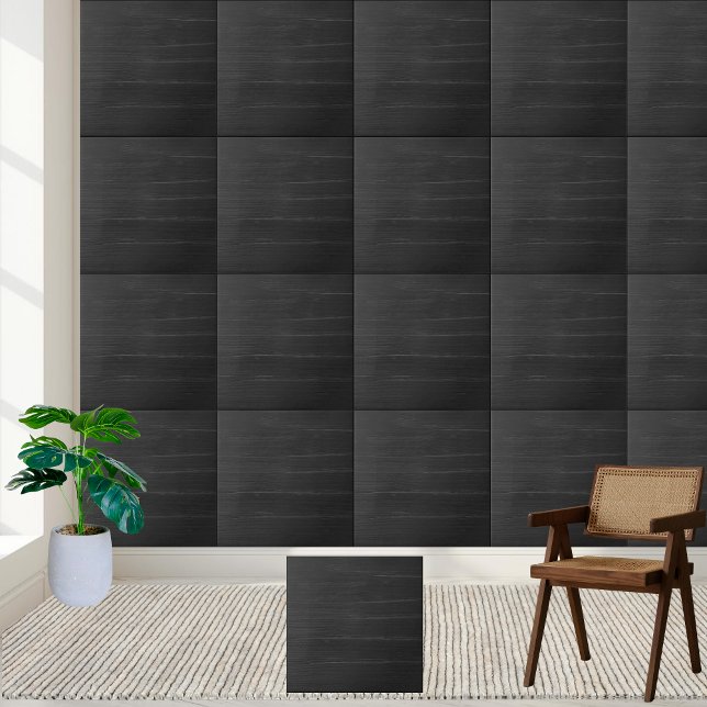 Modern Dark Black Wood Texture Look  Ceramic Tile (Modern Dark Black Wood Texture Look Ceramic Tile)
