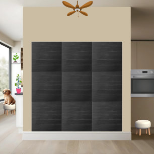 Modern Dark Black Wood Texture Look Ceramic Tile