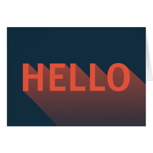 Modern Dark Blue and Orange Hello Typography Cards (Front Horizontal)