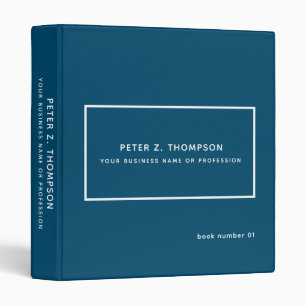 Modern Dark-Blue Binder with Name