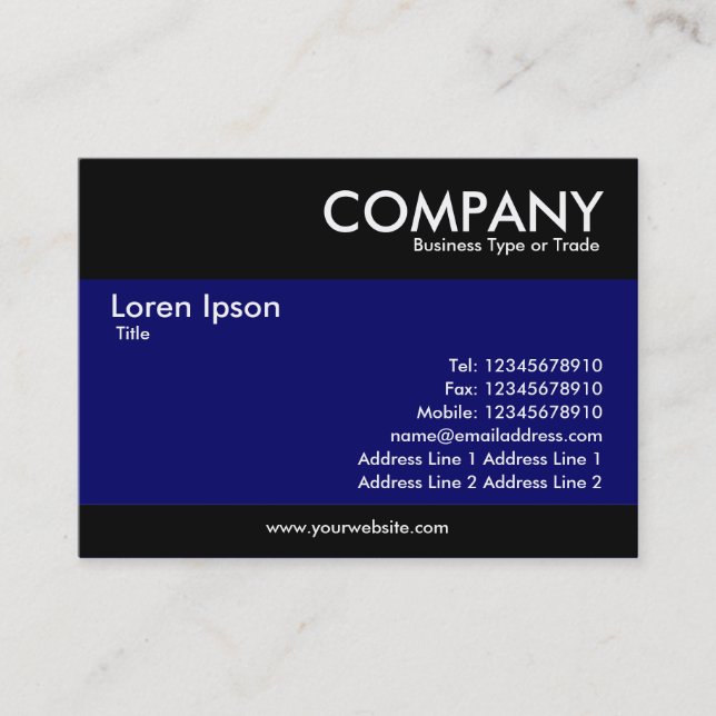 Modern - Dark Blue Business Card (Front)