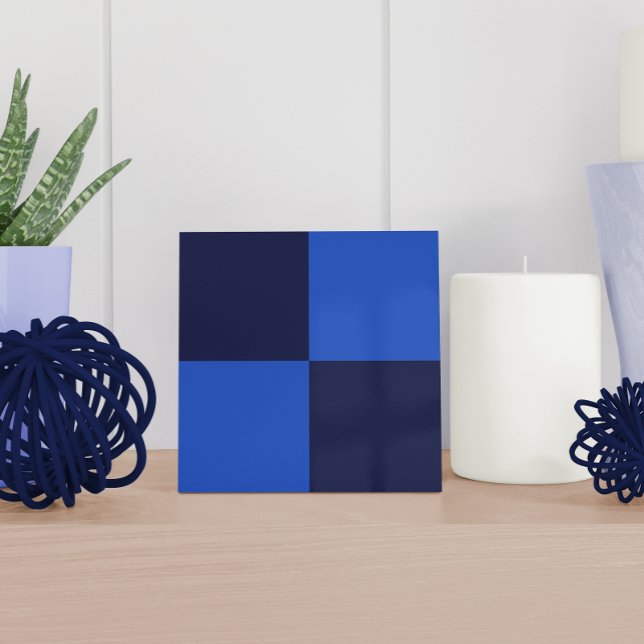 Modern Dark Blue Checkered Ceramic Tile (Creator Uploaded)