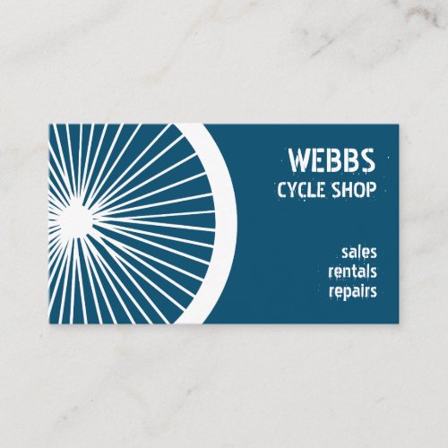 Modern Dark Blue Cycle Shop Repairs Rentals Business Card