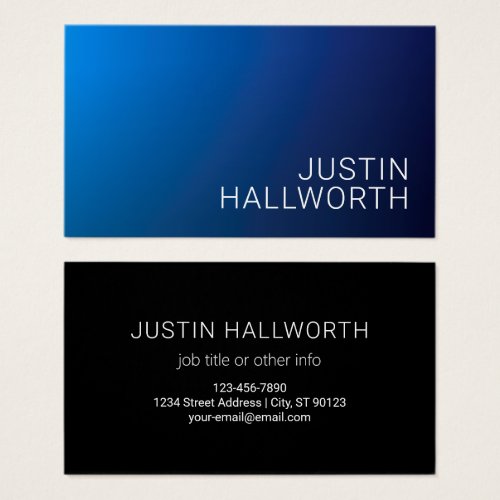 Modern Dark Blue Gradient  Minimal Editable Text