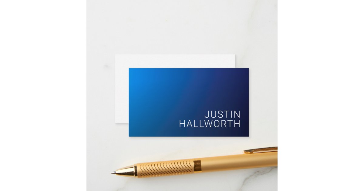Modern Dark Blue Gradient & Minimal Editable Text Enclosure Card | Zazzle