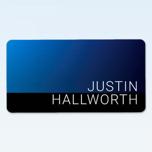 Modern Dark Blue Gradient & Minimal Editable Text Label