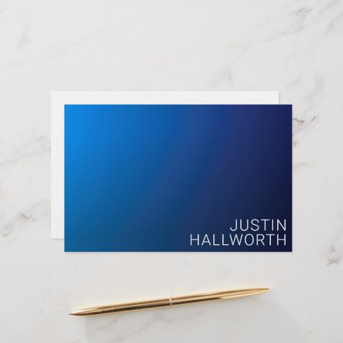 Modern Dark Blue Gradient  Minimal Editable Text Stationery