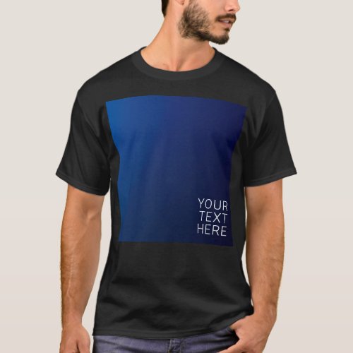 Modern Dark Blue Gradient  Minimal Editable Text T_Shirt