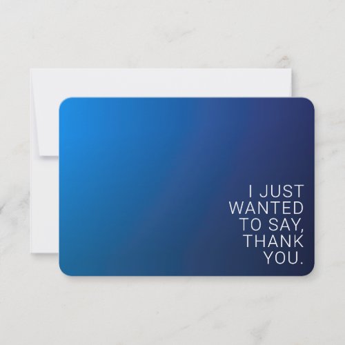 Modern Dark Blue Gradient  Minimal Editable Text Thank You Card