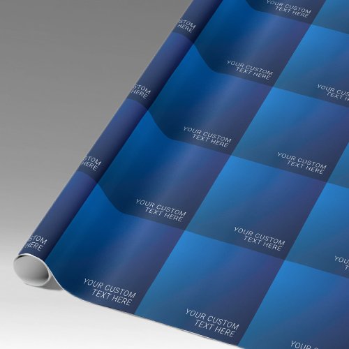 Modern Dark Blue Gradient  Minimal Editable Text Wrapping Paper