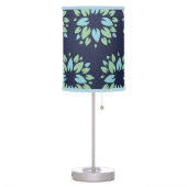 Modern Dark Blue Green Floral Pattern Table Lamp (Left)