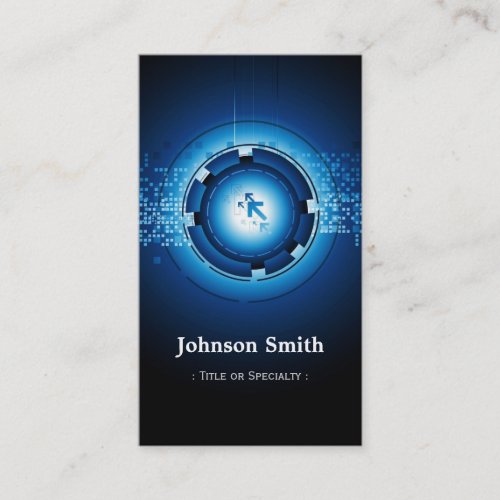 Modern Dark Blue High Technology Business Card