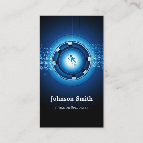 Modern Dark Blue High Technology Business Card Templates