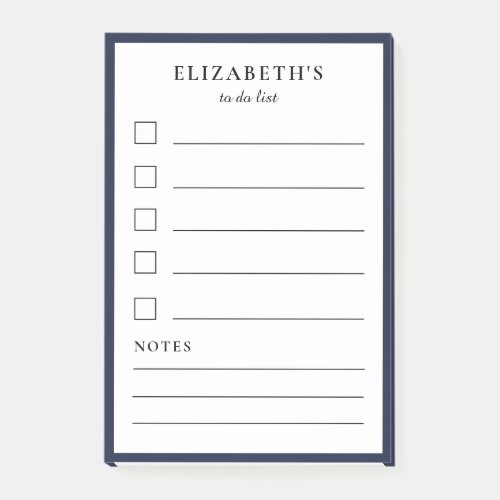 Modern Dark Blue To Do List  Post_it Notes