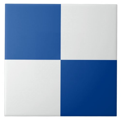 Modern Dark Blue White Checkered Ceramic Tile