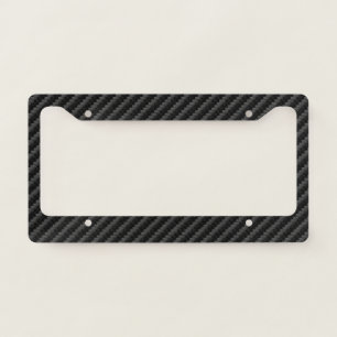 Modern Dark Carbon Fiber Print Pattern License Plate Frame