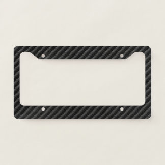 Modern Dark Carbon Fiber Print Pattern License Plate Frame