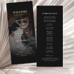 Modern Dark Faded Photo Gold & Black Wedding Program<br><div class="desc">Inform your guests about wedding program with this elegant program card,  featuring dark faded photo and your custom text. Easily add your own details by clicking on the "personalize" option.</div>