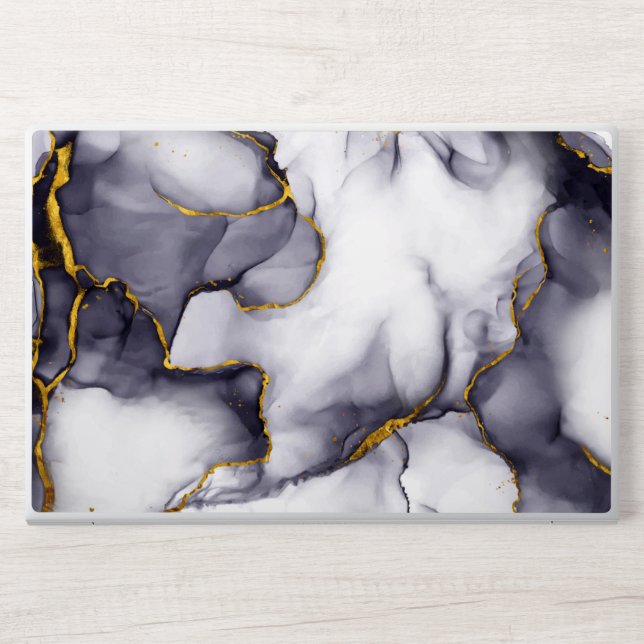 Modern Dark-Gold Marble Background HP Laptop Skin (Front)