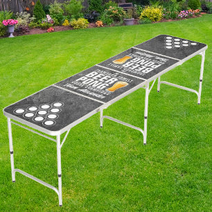 Modern Dark Granite Brew Battle Champions w/ Team Beer Pong Table