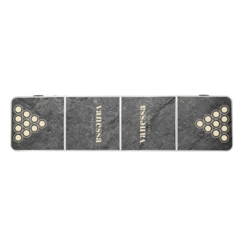 Modern Dark Granite Minimal Modern Classic Name Beer Pong Table