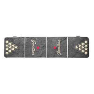 Modern Dark Granite Stone Vintage Star Signature Beer Pong Table