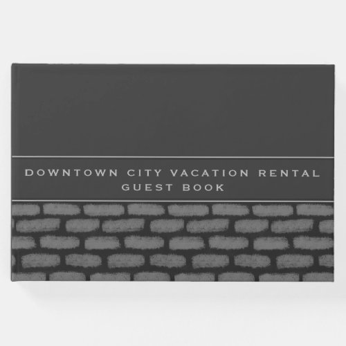 Modern Dark Gray Brick  Vacation Rental Guest Book