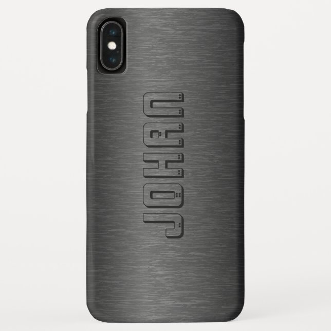 Modern Dark-gray Brushed Aluminum Background Case-Mate iPhone Case (Back)