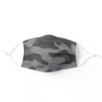 Modern Dark Gray Camo Pattern Adult Cloth Face Mask