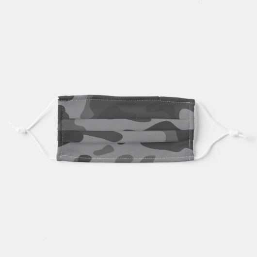 Modern Dark Gray Camo Pattern Adult Cloth Face Mask (Front, Folded)