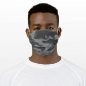 Modern Dark Gray Camo Pattern Adult Cloth Face Mask (Worn)