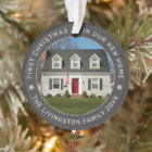 Modern Dark Gray Circle First Christmas Home