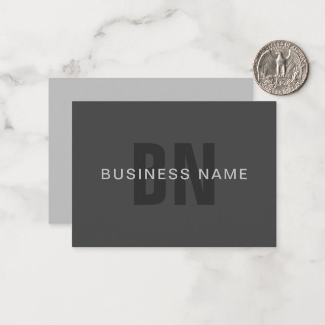Modern Dark Gray Editable Monogram Design Template (Front/Back In Situ)