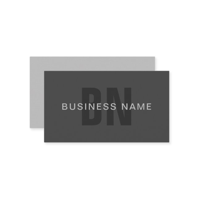 Modern Dark Gray Editable Monogram Design Template (Front/Back In Situ)