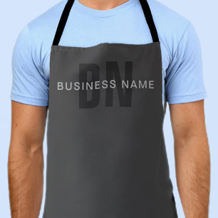 Modern Dark Gray Editable Monogram Design Template Apron