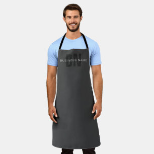 Modern Dark Gray Editable Monogram Design Template Apron