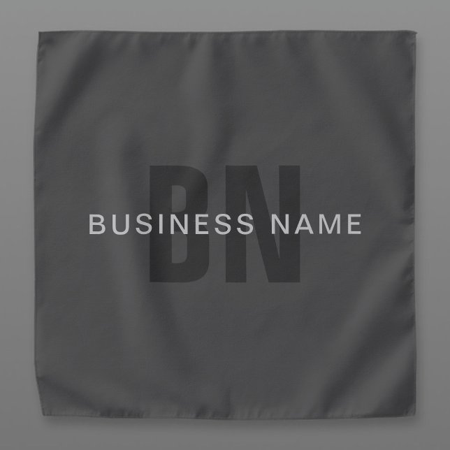 Modern Dark Gray Editable Monogram Design Template Bandana (Creator Uploaded)