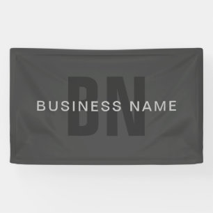 Modern Dark Gray Editable Monogram Design Template Banner