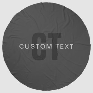 Modern Dark Gray Editable Monogram Design Template Beach Towel