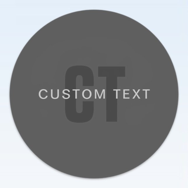 Modern Dark Gray Editable Monogram Design Template Classic Round Sticker (Creator Uploaded)