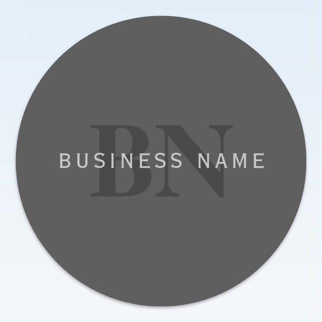 Modern Dark Gray Editable Monogram Design Template Classic Round Sticker (Creator Uploaded)