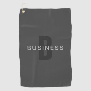 Modern Dark Gray Editable Monogram Design Template Golf Towel
