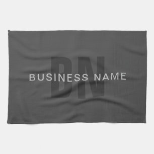 Modern Dark Gray Editable Monogram Design Template Kitchen Towel