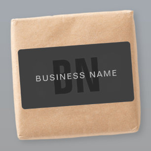 Modern Dark Gray Editable Monogram Design Template Label