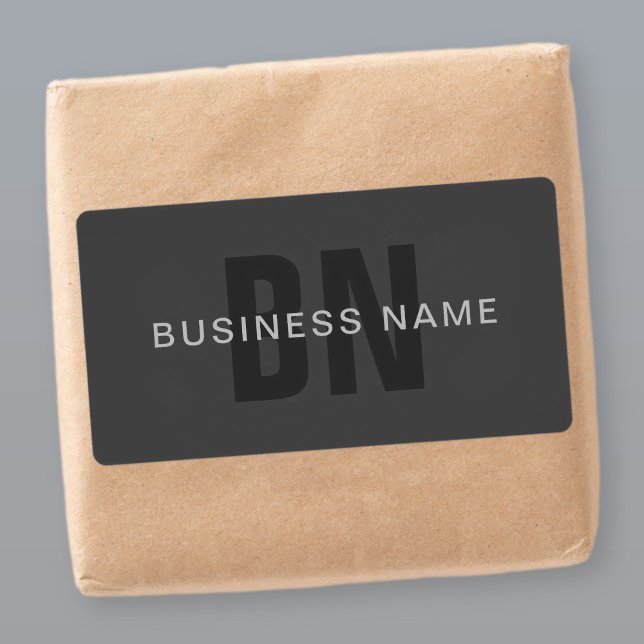 Modern Dark Gray Editable Monogram Design Template Label (Creator Uploaded)
