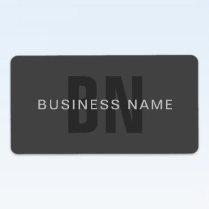 Modern Dark Gray Editable Monogram Design Template Label