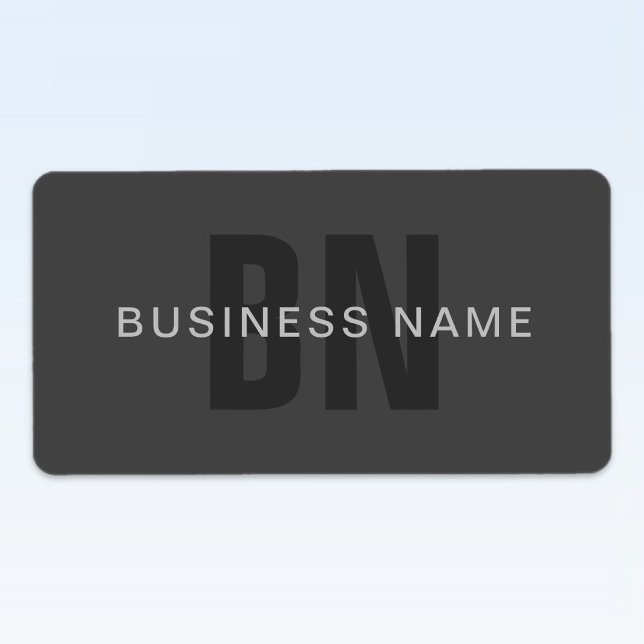 Modern Dark Gray Editable Monogram Design Template Label (Creator Uploaded)