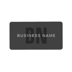 Modern Dark Gray Editable Monogram Design Template Label