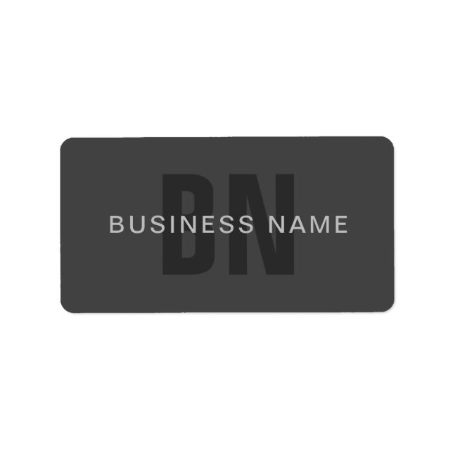 Modern Dark Gray Editable Monogram Design Template Label (Front)
